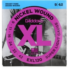 D'Addario EXL120 Nickel Wound Electric Guitar String Super Light - 09-42