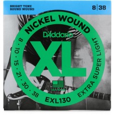 D'Addario EXL130 Nickel Wound Electric Guitar String Extra-Super Light - 08-38