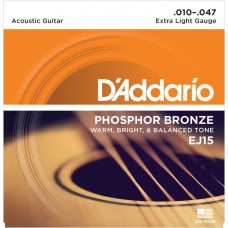D'Addario EJ15 Phosphor Bronze Acoustic Guitar String Extra Light - 10-47