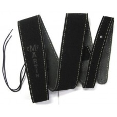 Martin Accessories A0016 Black Suede Guitar Strap with Logo Black