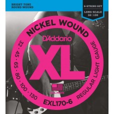 D'Addario EXL170-6 Nickel Wound Long Scale Bass 6-String Regular Light - 32-130