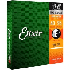 Elixir Strings 14002 Electric Bass Guitar Long Scale 4-String Nanoweb Super Light - .040-.095