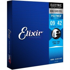 Elixir Strings 12000 Electric Guitar Strings Polyweb Super Light - .009-.042