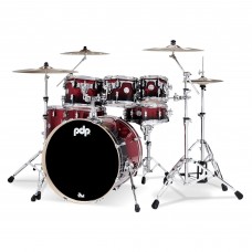 PDP Drums PDCM2217RB Concept Maple 7-Pieces Shell Pack Drumset - Red to Black Sparkle Fade - Without Cymbals