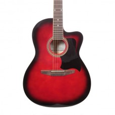 Carlos C901RDS Acoustic Guitar Shaded Red - Include Free Soft Case