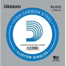 D'Addario PL012 Single Plain Steel 1st String for Acoustic - 012