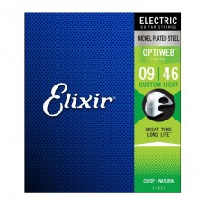 Elixir Strings 19027 Electric Guitar Strings Optiweb Custom Light - .009-.046