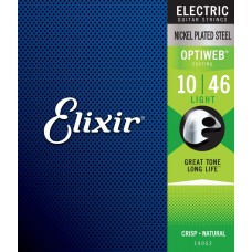 Elixir Strings 19052 Electric Guitar Strings Optiweb Light - .010-.046
