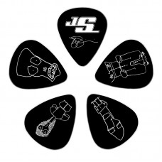 D'Addario 1CBK2-10JS Planet Waves Joe Satriani Light Gauge (.50mm) Guitar Picks Black - 5 pieces