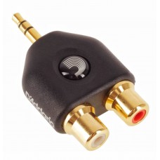 D'Addario PW-P047C 1/8 Inch Male Stereo to Dual RCA Female Adapter