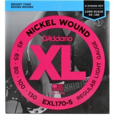 D'Addario EXL170-5 Nickel Wound Long Scale Bass 5-String Light - 45-130