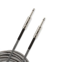 D'Addario PW-BG-10BG Braided Instrument Cable - Grey - 10 ft / 3 Meters