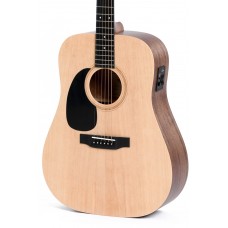 Sigma Guitars DMEL D-14 Fret Left Handed Solid Top Sitka Spruce Semi-Acoustic Guitar - Include Softcase