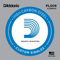 D'Addario PL009 Single plain steel string for acoustic or electric instruments