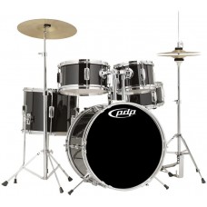 PDP Drums PDJR18KTCB Player 5-Pieces Complete Junior Drumset with Cymbals - Piano Black