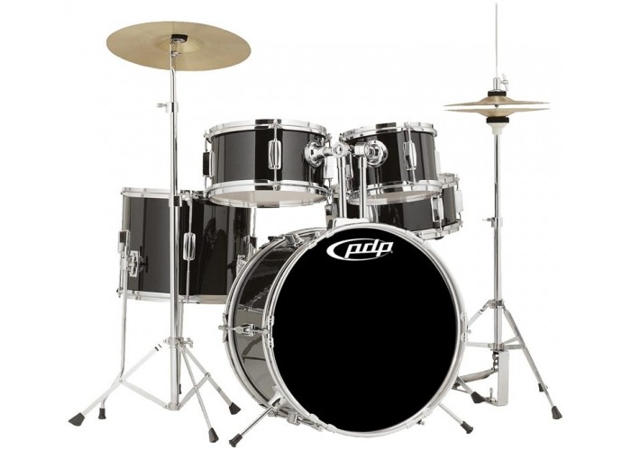 PDP Drums PDJR18KTCB Player 5-Pieces Complete Junior Drumset with Cymbals - Piano Black