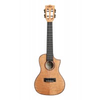 Kala Solid Flame Maple Series - Concert Ukulele - Cutaway - Natural Maple - WITHOUT BAG