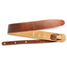 Taylor 4100-25 2.5-inch Leather with Suede Guitar Strap - Medium Brown