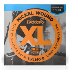 D'Addario EXL140-8 Nickel Wound Electric 8-String Light Top/Heavy Bottom - 10-74