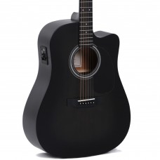Sigma Guitars DMCE-BKB D-14 Fret Solid Top Sitka Spruce Cutaway Semi-Acoustic Guitar - Satin - Include Softcase