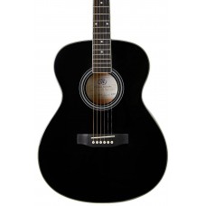 SX Guitar SO104GBK Auditorium Acoustic - Gloss Black - Includes Free Softcase