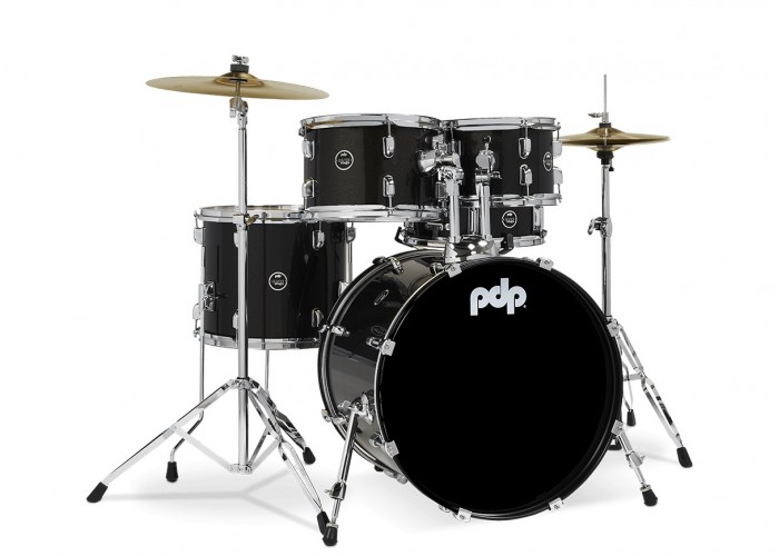 PDP Drums PDCE2215KTIB Center Stage 5-Pieces Drumset with Hardware and Cymbals - Iridescent Black Sparkle