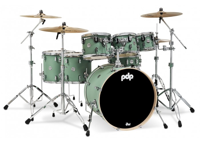 PDP Drums PDCM2217SF Concept Maple 7-Pieces Shell Pack Drumset - Satin Seafoam - Without Cymbals