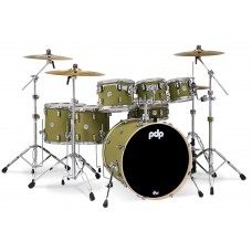 PDP Drums PDCM2217SO Concept Maple 7-Pieces Shell Pack Drumset - Satin Olive - Without Cymbals