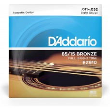 D'Addario EZ910 85/15 Bronze Set Acoustic Guitar Strings Light - 11-52