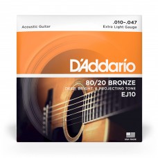 D'Addario EJ10 Phosphor Bronze Acoustic Guitar String Extra Light - 10-47