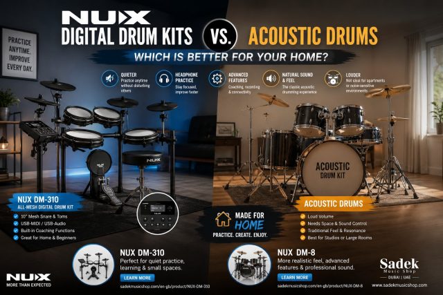 NUX Digital Drum Kits vs. Acoustic Drums: Which Is Better for Your Home?
