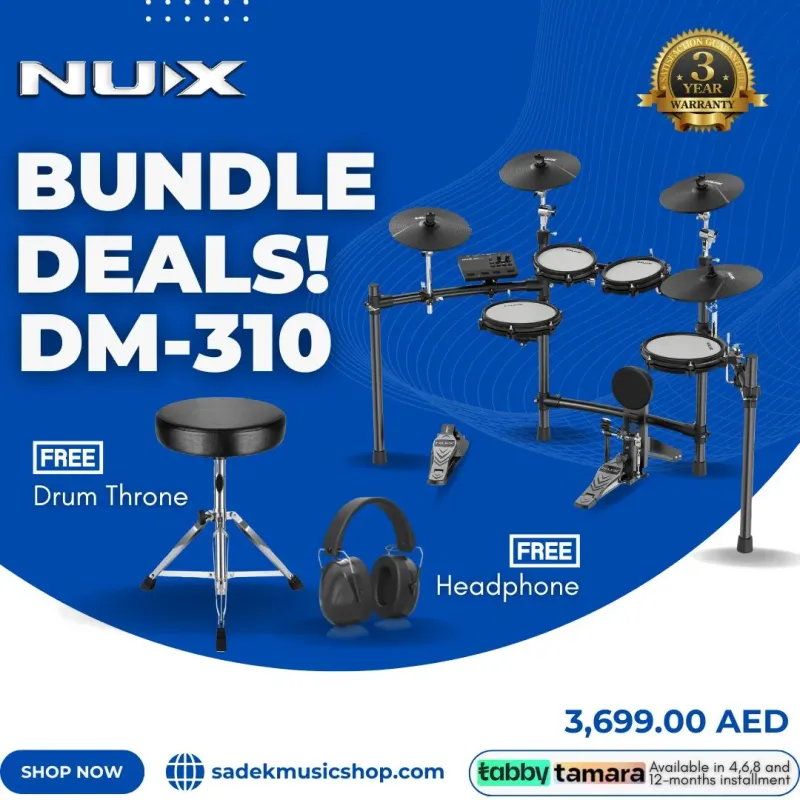 NUX DM-310 All Mesh Head Digital Electric Drum Kit - 3 Years Warranty