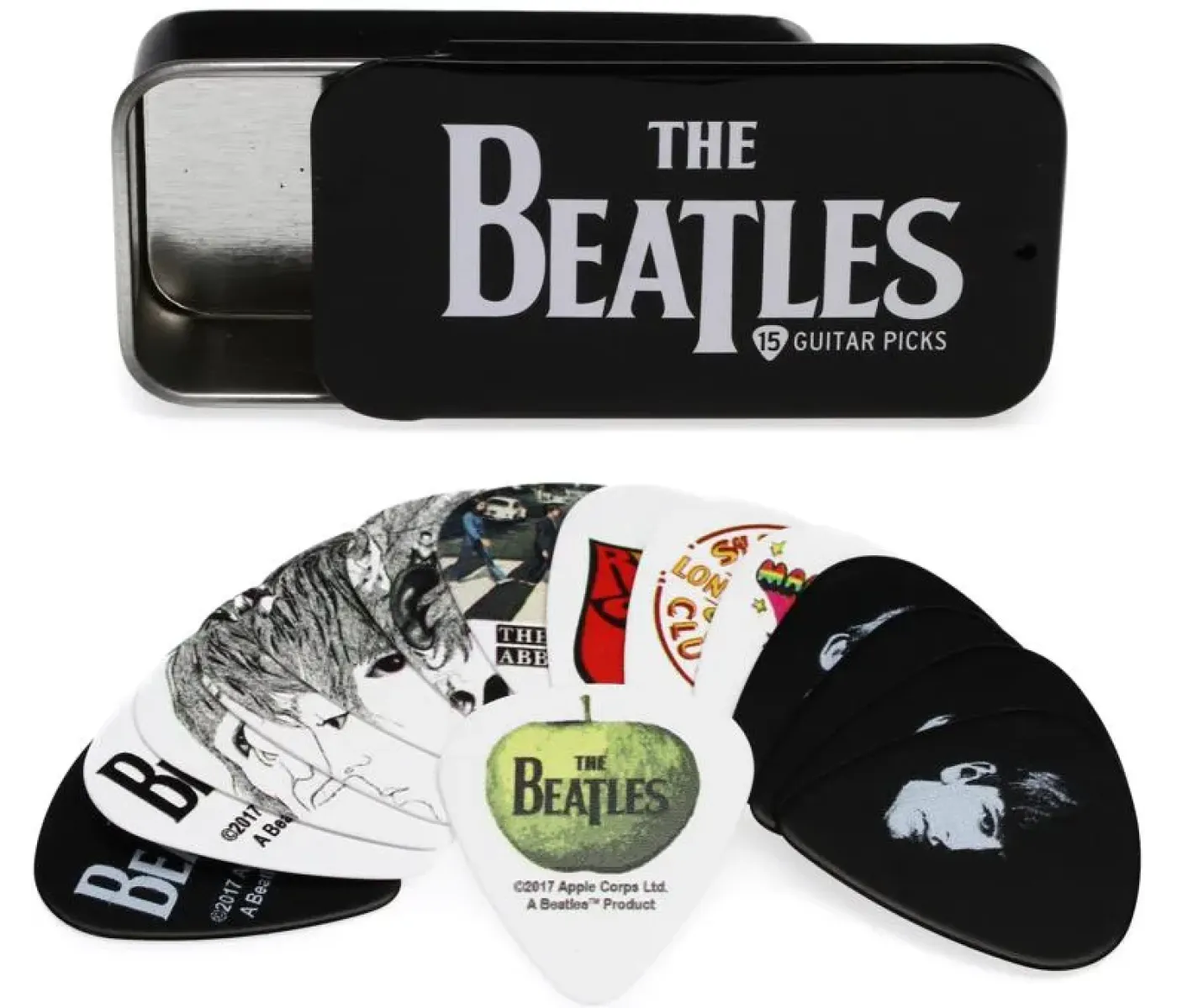 D'Addario 1CAB4-15BT1 Planet Waves Beatles Medium Gauge (.70mm) Picks-Pick Tins 15 pieces
