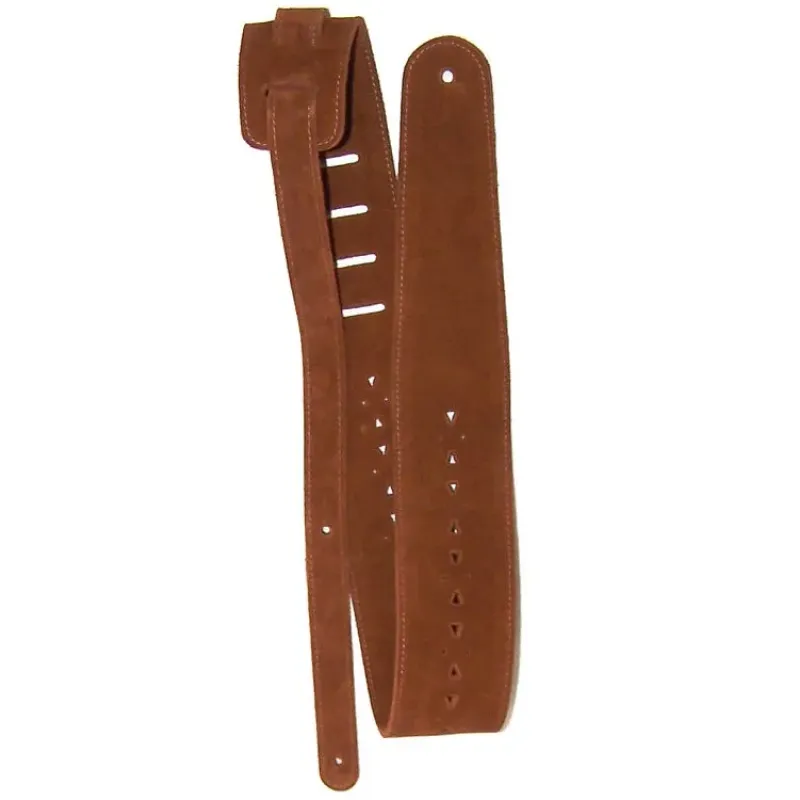 D'Addario 25PRF05 Vented Leather Guitar Strap - Honey Suede Apache