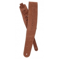 D'Addario 25PRF05 Vented Leather Guitar Strap - Honey Suede Apache