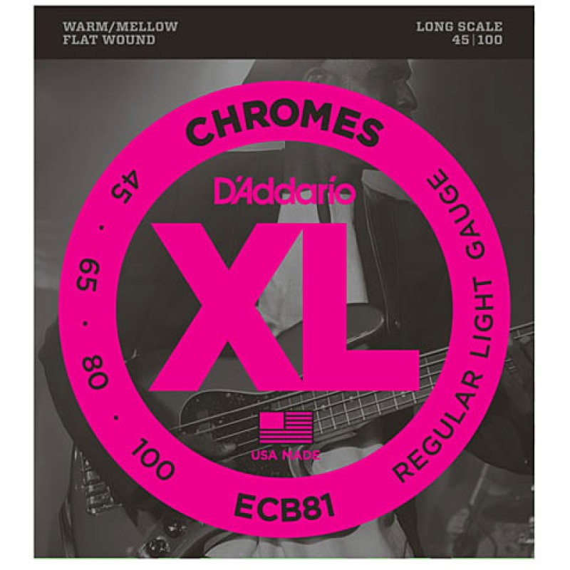 D'Addario ECB81 Chromes Long Scale Bass 4-String Light - 45-100