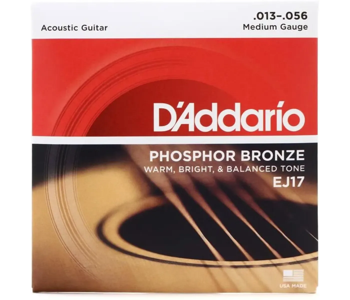 D'Addario EJ17 Phosphor Bronze Acoustic Guitar String Medium - 13-56