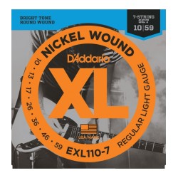 D'Addario EXL110-7 Nickel Wound Electric Guitar 7-String Regular Light - 10-59