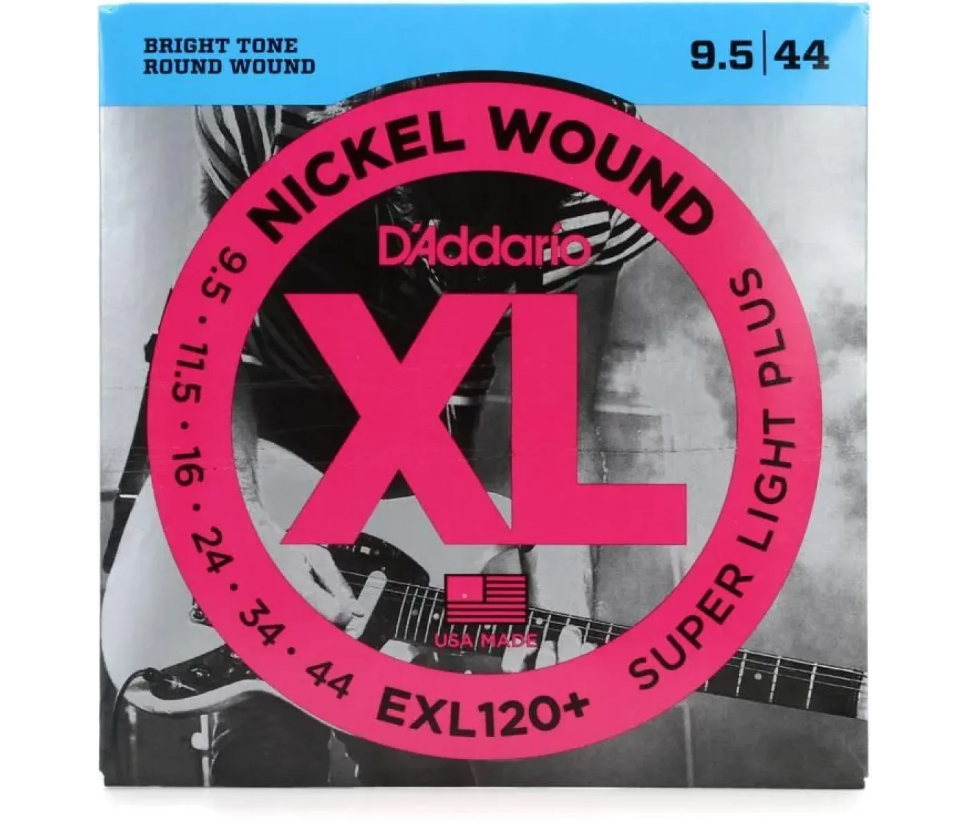 D'Addario EXL120+ Nickel Wound Electric Guitar String Super Light Plus - 9.5 - 44