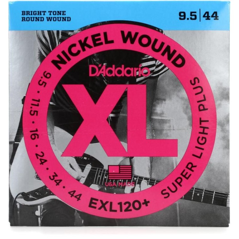 D'Addario EXL120+ Nickel Wound Electric Guitar String Super Light Plus - 9.5 - 44