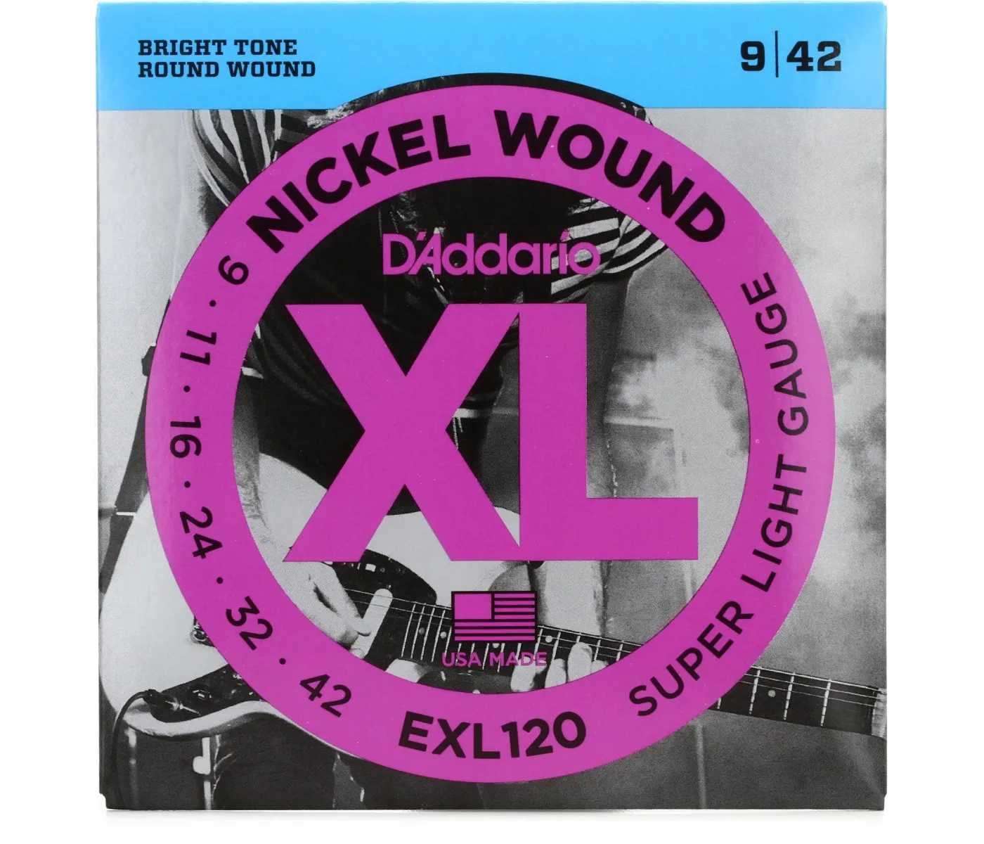 D'Addario EXL120 Nickel Wound Electric Guitar String Super Light - 09-42
