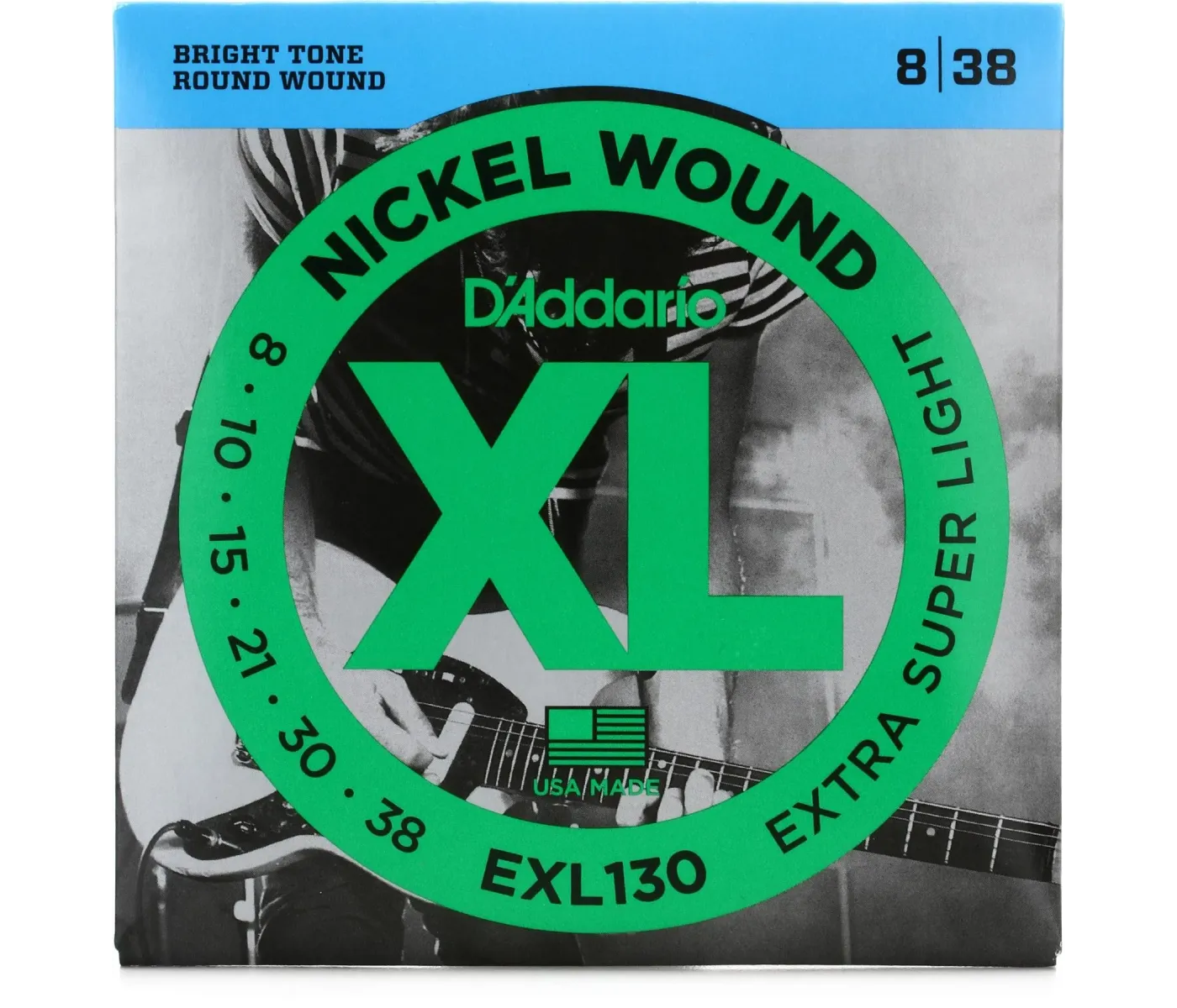 D'Addario EXL130 Nickel Wound Electric Guitar String Extra-Super Light - 08-38