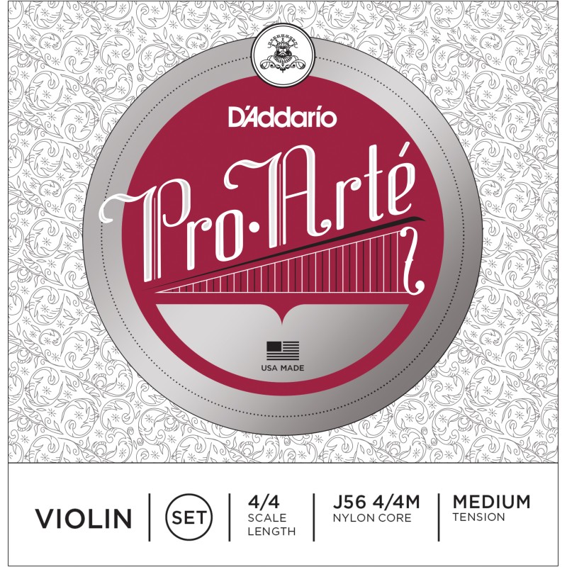 D'Addario J56W 4/4M Pro-Arte Violin String Set - 4/4 Scale - Medium Tension