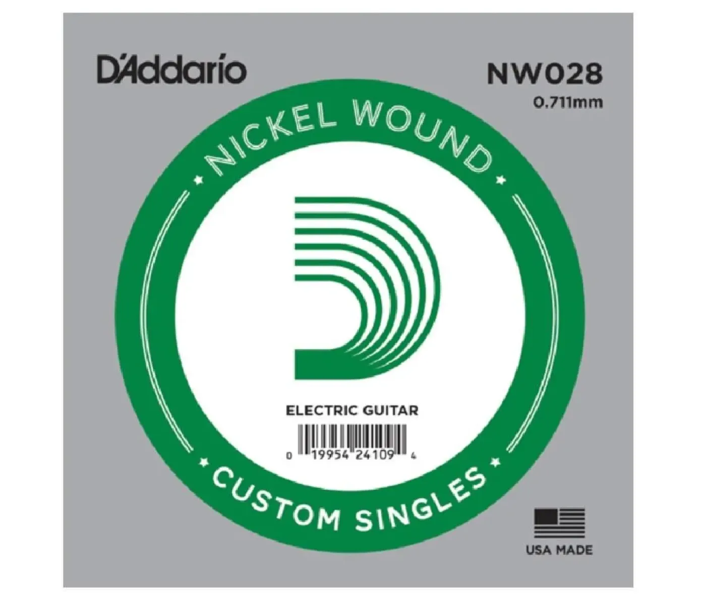 D'Addario NW028 Nickel Wound Electric Single XL 028