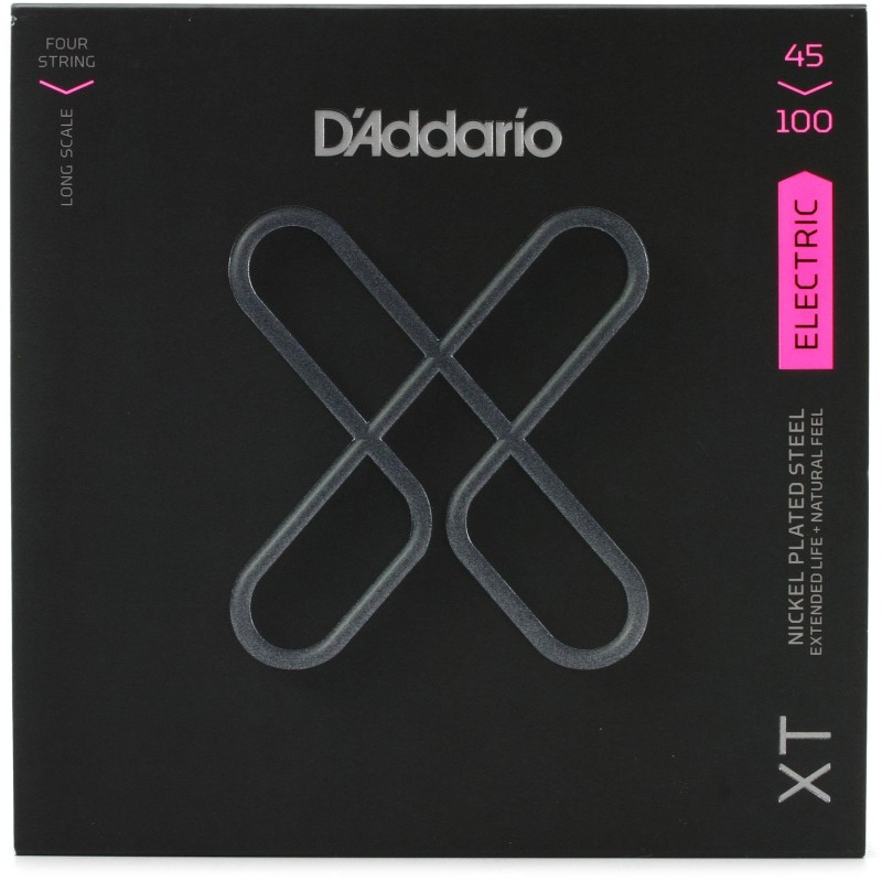 D'Addario XTB45100 XT Nickel Plated Steel Long Scale Bass 4 Strings Regular Light - 45-100