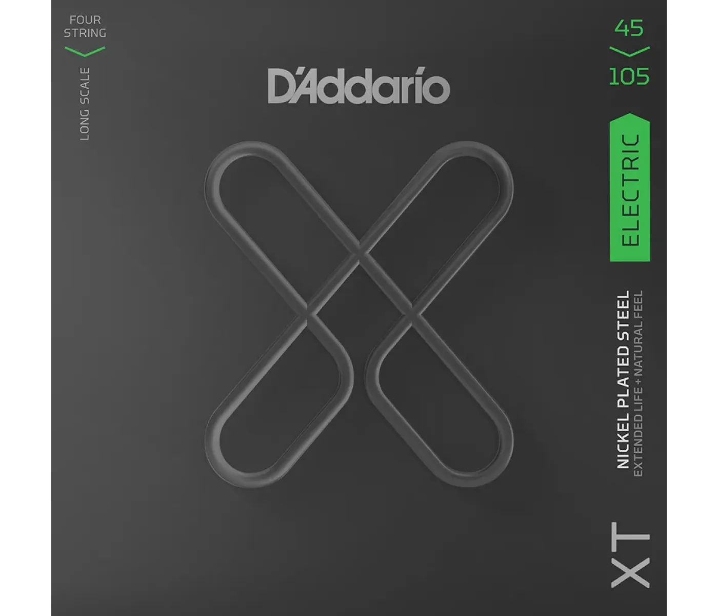 D'Addario XTB45105 XT Nickel Plated Steel Long Scale Bass 4 Strings Light Top/ Medium Bottom - 45-105