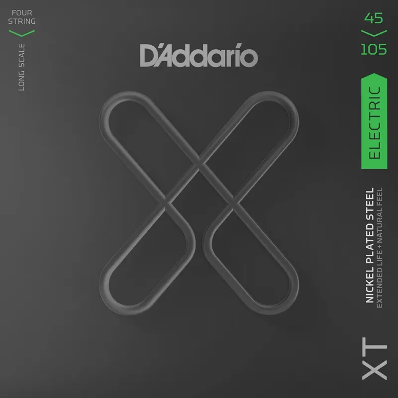 D'Addario XTB45105 XT Nickel Plated Steel Long Scale Bass 4 Strings Light Top/ Medium Bottom - 45-105 D'Addario XTB45105 XT Nickel Plated Steel Long Scale Bass 4 Strings Light Top/ Medium Bottom - 45-105