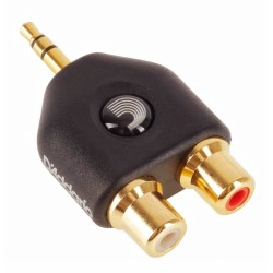 D'Addario PW-P047C 1/8 Inch Male Stereo to Dual RCA Female Adapter