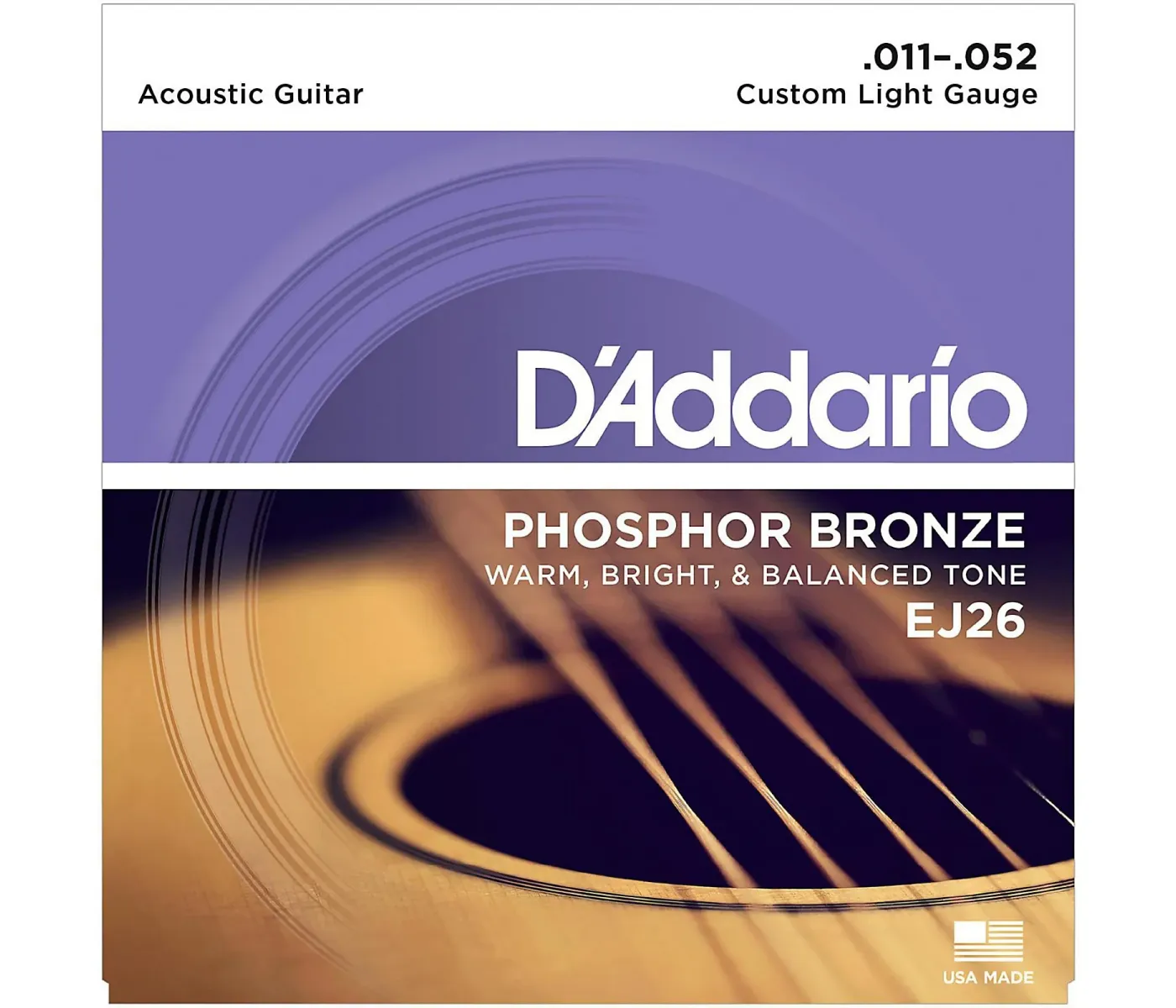 D'Addario EJ26 Phosphor Bronze Acoustic Guitar String Custom Light - 11-52