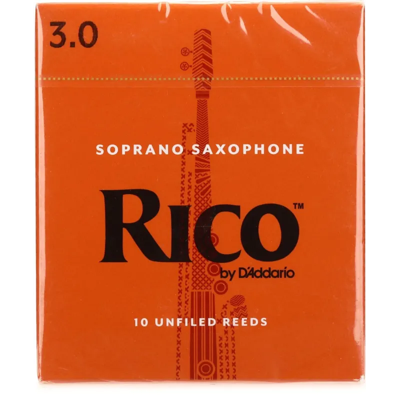 Rico by D'Addario RIA1030 Soprano Saxophone Reeds - Strength 3 - 10 Pieces Rico by D'Addario RIA1030 Soprano Saxophone Reeds - Strength 3 - 10 Pieces